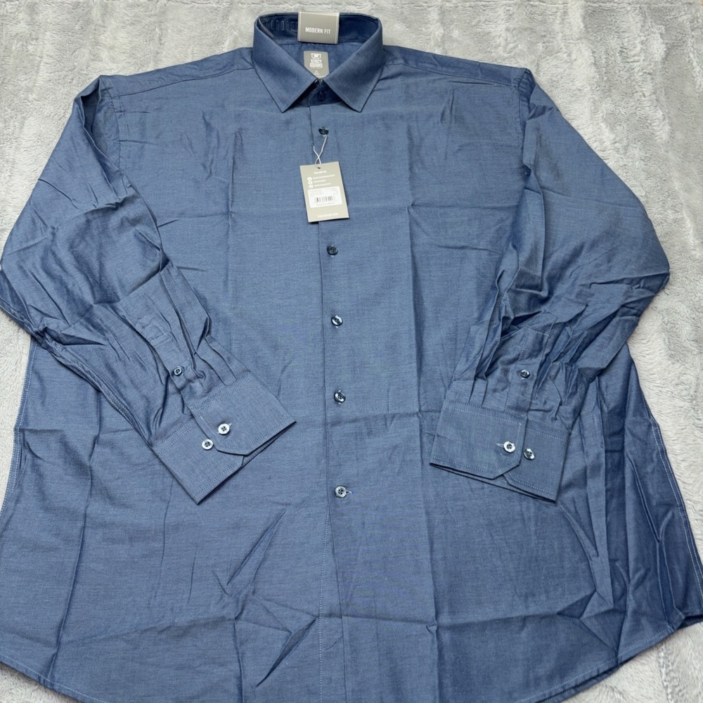 NWT Stacy Adams Men's Dress Shirt – Blue – Size 3XL (‎ 19 36/37 ) 100% Cotton